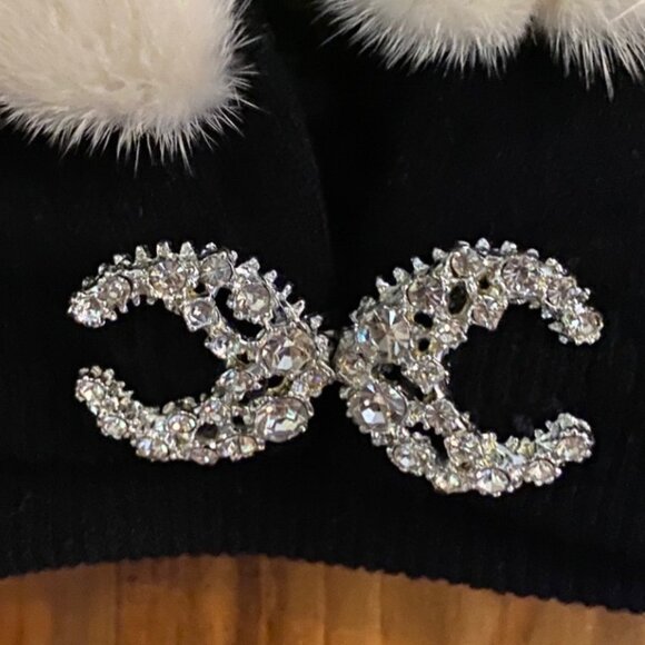 Vintage - Two Cashmere Sweaters with Removable Fur Collar and Rhinestone Accents - Picture 11 of 15